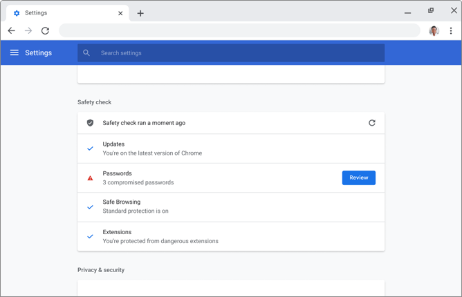 Utilizzo delle impostazioni del browser sicuro
