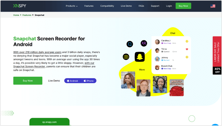 Spia le conversazioni di Snapchat