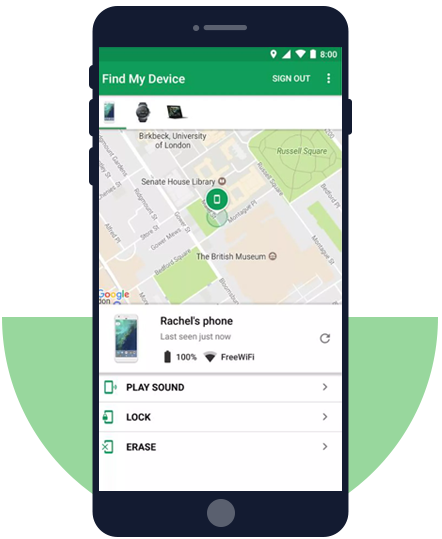 Usa Trova il mio dispositivo su Android per il rilevamento della posizione